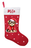 Yorkie Puppy Christmas Stocking, Custom Yorkie Puppy Stocking, Personalized Yorkie Puppy Christmas Gift