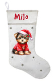 Yorkie Puppy Christmas Stocking, Custom Yorkie Puppy Stocking, Personalized Yorkie Puppy Christmas Gift