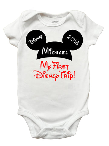 My First Trip to Disney Onesie - Personalized Disney Onesie (Sizes Newborn  - 18 Months) – Shop Personalized Gifts